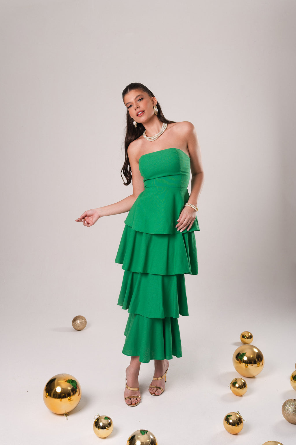 Emerald Layers Dress – Holiday Collection